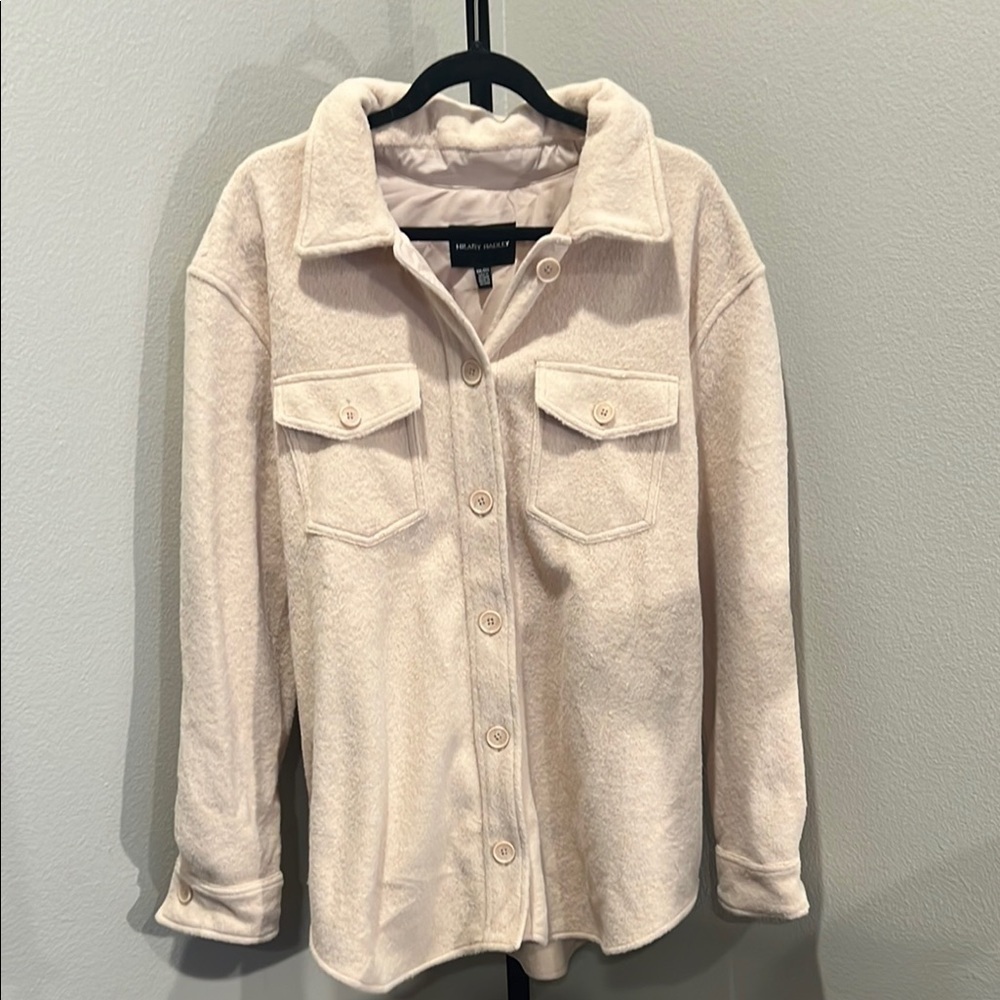 Hilary Radley Cream Button-Up shacket